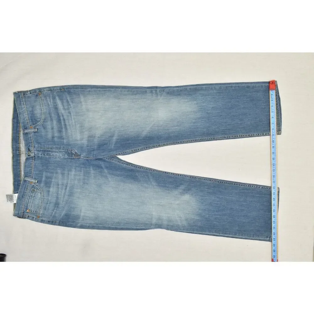 Levi's 514 Men's Straight Fit Jeans Blue Denim Size 42x32 99% Cotton Blend Light